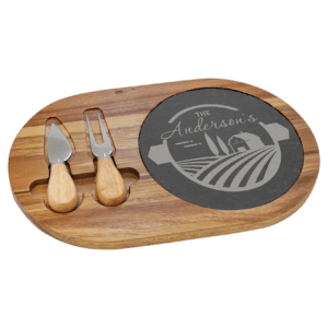 2 piece slate cheese set